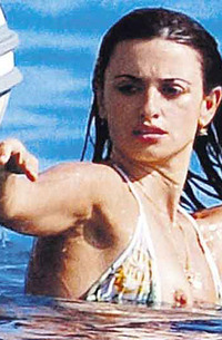 Penelope Cruz in bikini on a boat