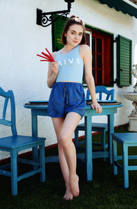 Alice Shea In Blue Shorts And T-shirt