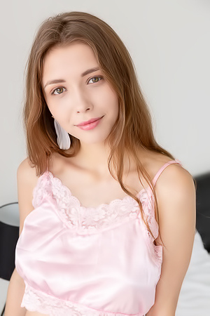 Mila Azul Teases In Pink Silk Lingerie With Irresistible Solo Play On Crisp Sheets